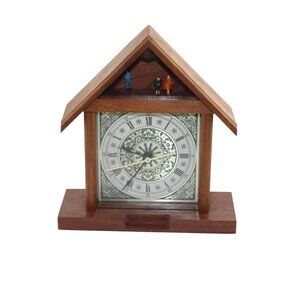 Eckhart Mines MD Handcrafted Wood Chalet Clock Vintage Folk Art MD Stamped